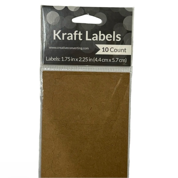 2 packs of 10 Kraft / craft labels. Creative converting sticky sticker labels. - Picture 5 of 6